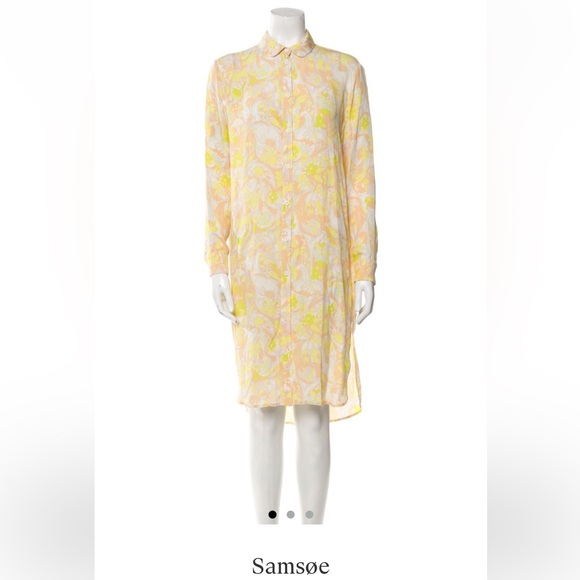 SAMSOE Dresses & Skirts - Samsoe floral print button down midi dress with long sleeves